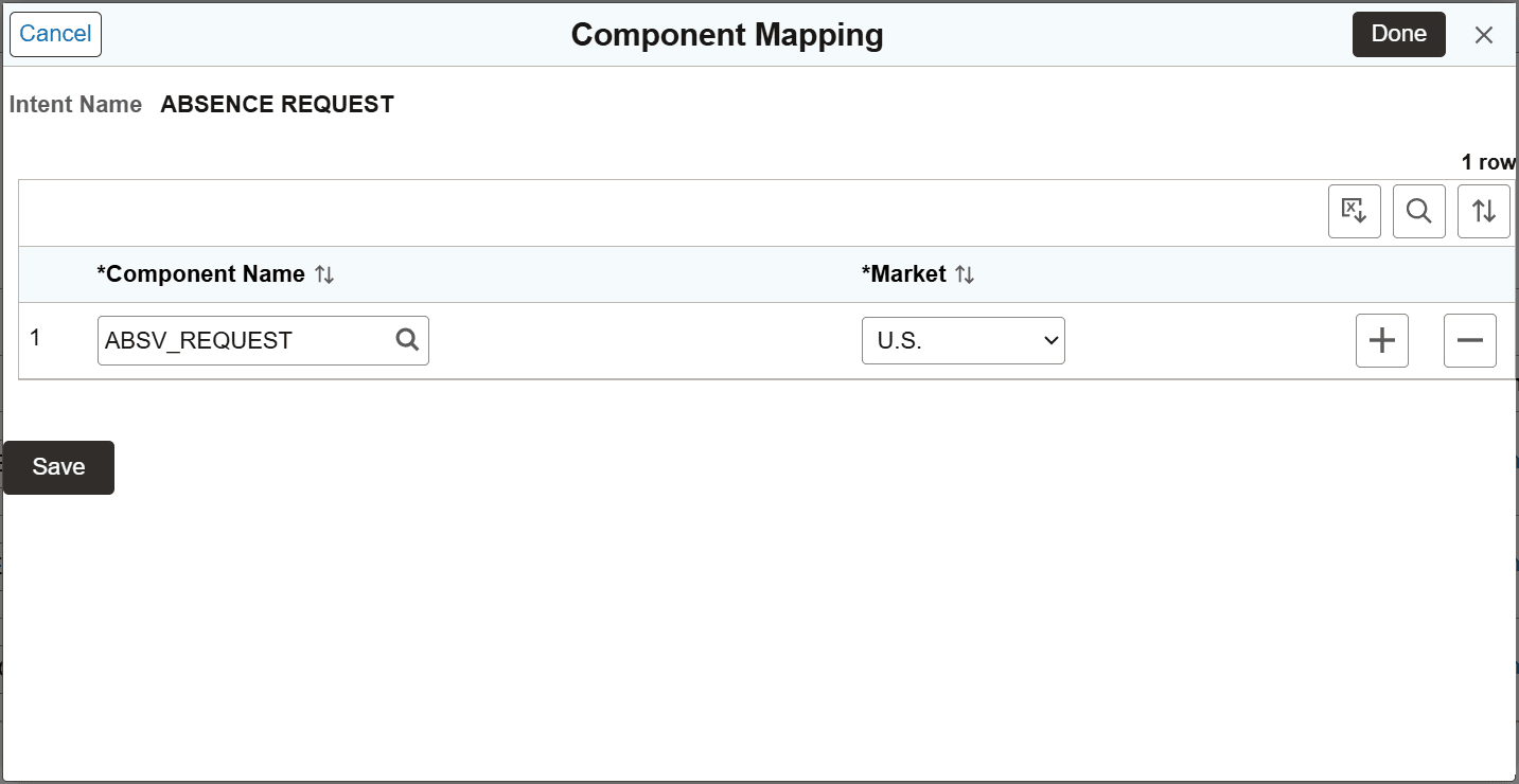 Component Mapping dialog box
