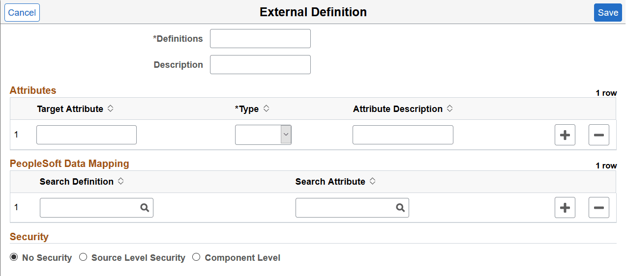 External Definition page External Definition page