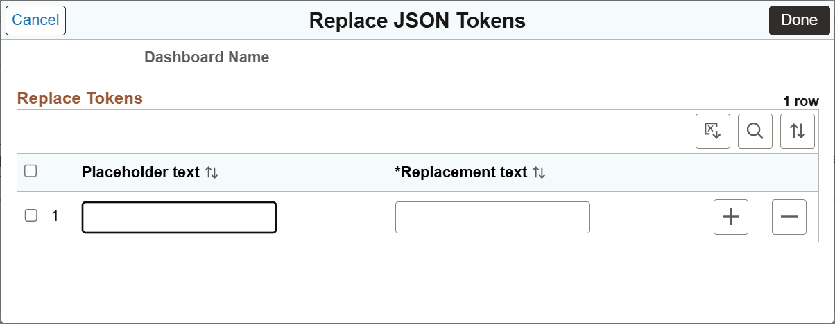 Replace JSON Tokens Page