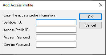 Add Access Profile dialog box Add Access Profile dialog box