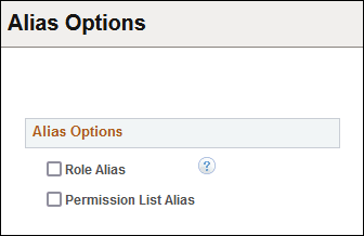 Alias Options page Alias Options page