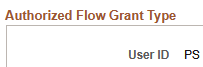 Authorized Flow Grant Type page - User ID