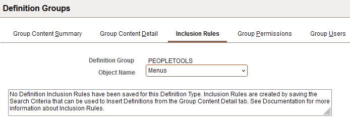 Inclusion Rules page