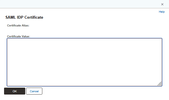Identity provider certificate page
