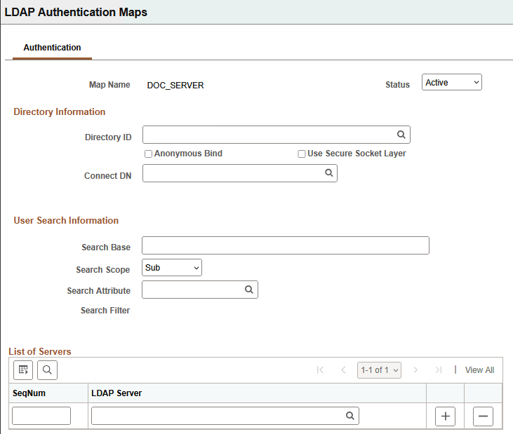 LDAP Authentication Maps LDAP Authentication Maps
