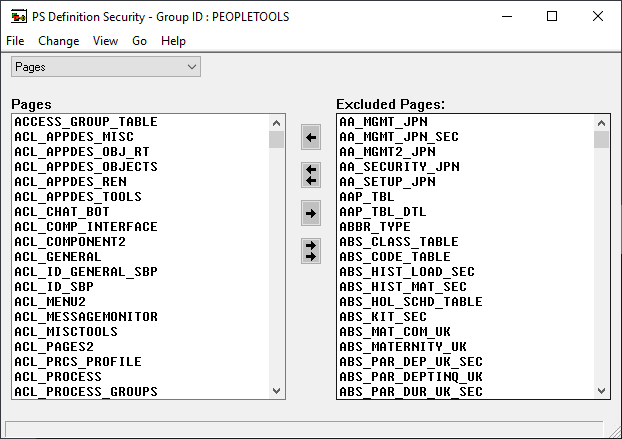 PS Definition Security - View Pages