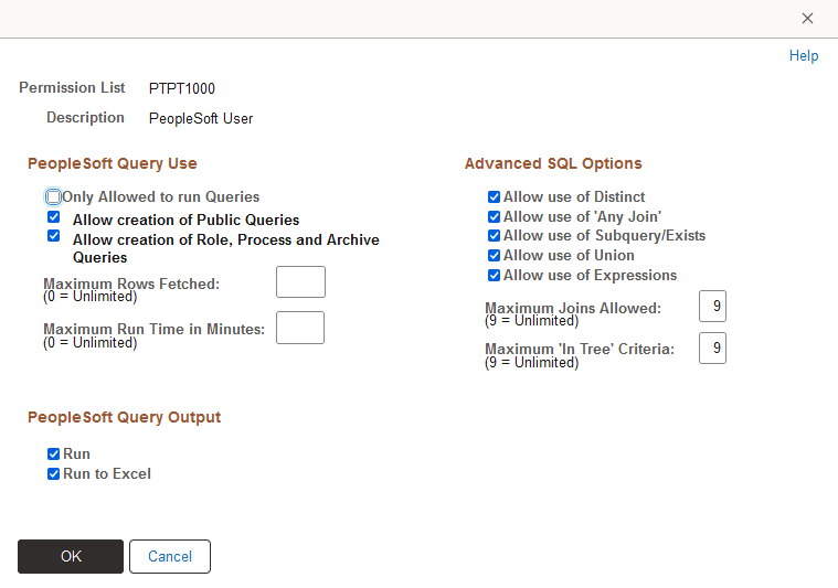 Query Profile page