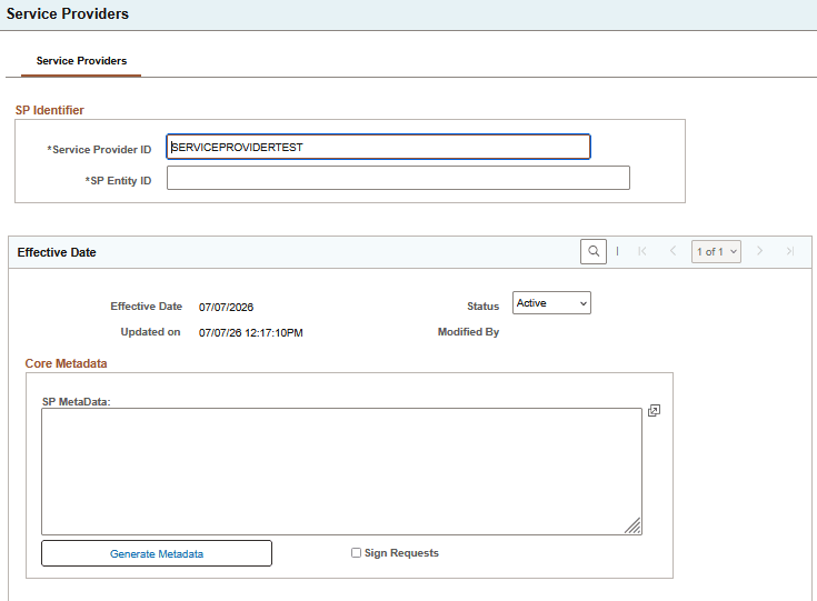 Service Providers page, 1 of 3