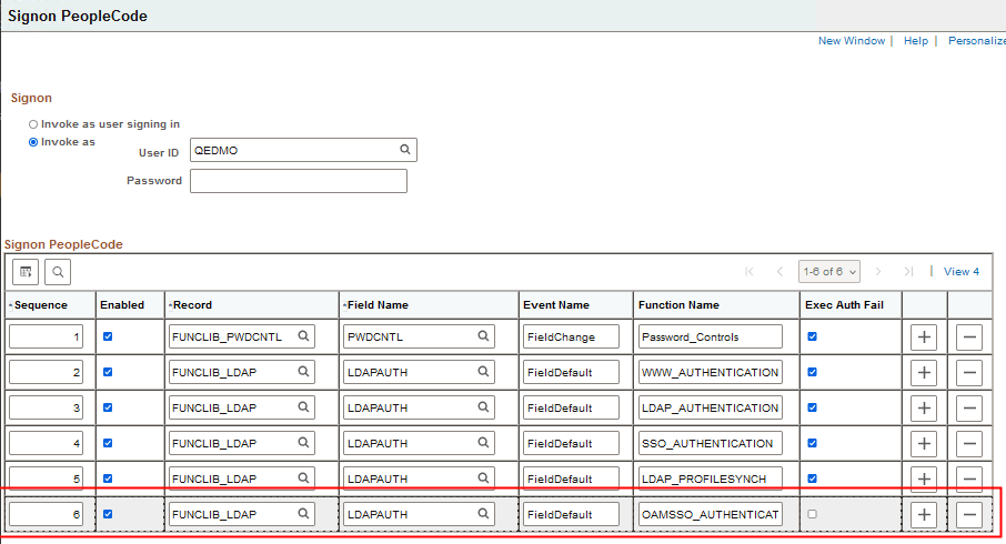 Signon PeopleCode page