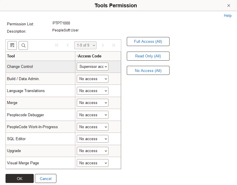 Tools Permission page Tools Permission page