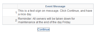 Event Message Display page Event Message Display page
