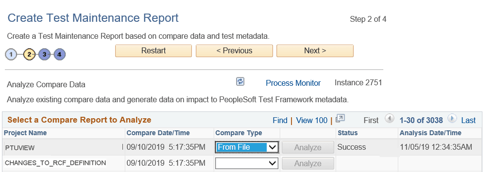 Create Test Maintenance Report Wizard: Step 2 of 4 Create Test Maintenance Report Wizard: Step 2 of 4