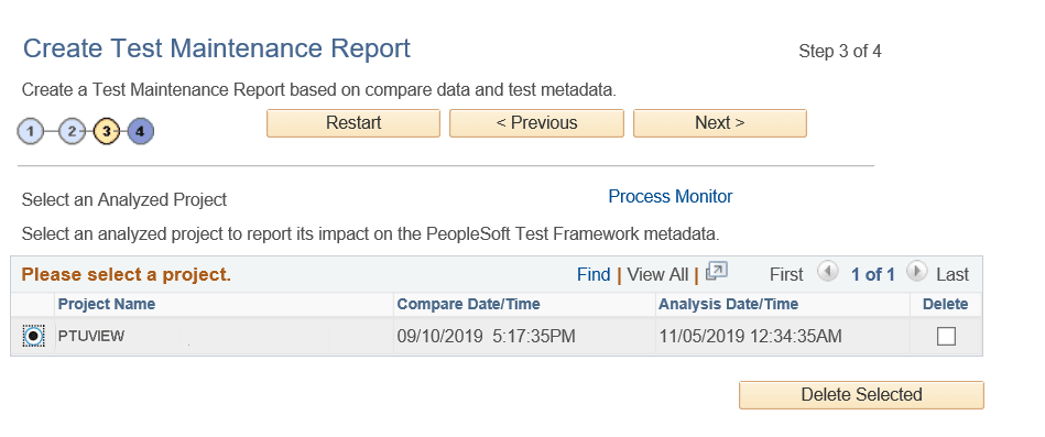 Create Test Maintenance Report Wizard: Step 3 of 4 Create Test Maintenance Report Wizard: Step 3 of 4