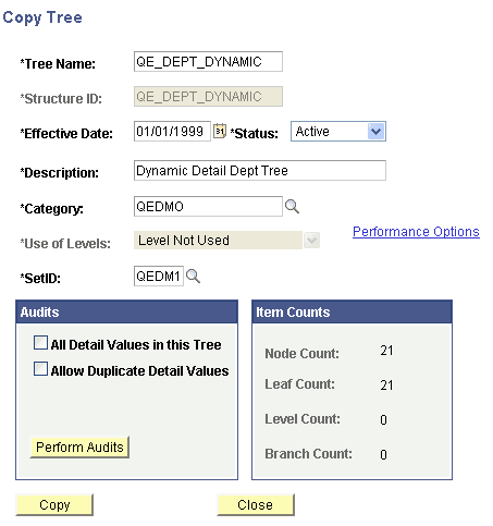 Copy Tree page Copy Tree page
