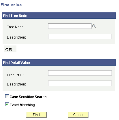 Find Value page Find Value page