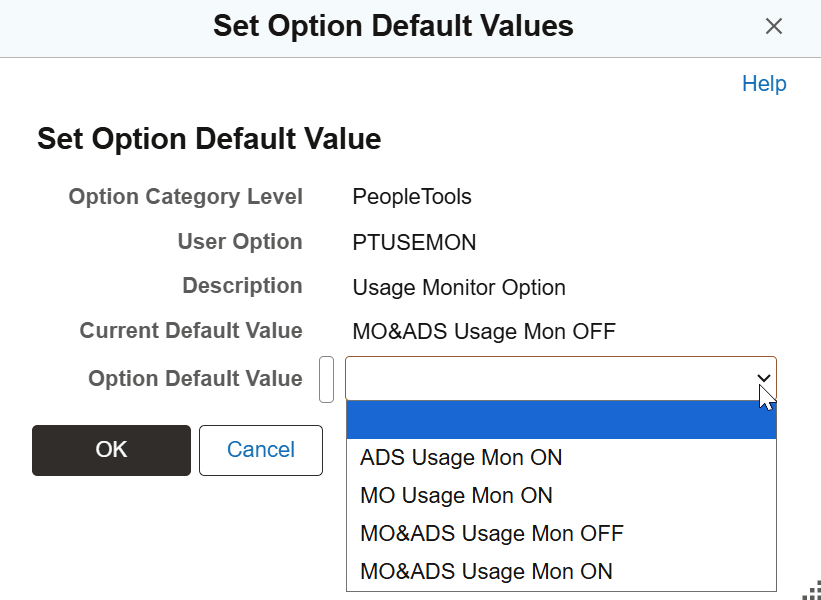 Set Option Default Values Page Set Option Default Values Page