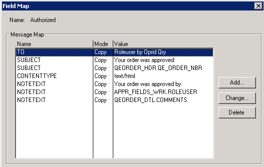 Field Map dialog box Field Map dialog box