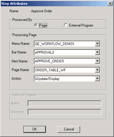 Step Attributes dialog box Step Attributes dialog box