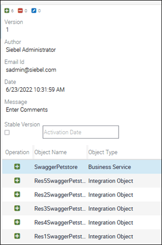This image shows the list of objects and their object types.