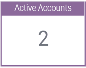 Infolet displaying aggregate values: the sum of active accounts for a contact: This image is described in the surrounding text