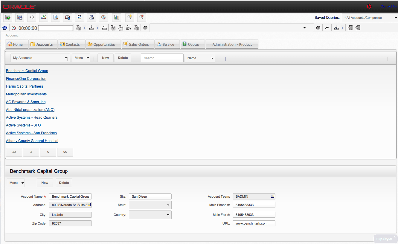 Siebel Open UI Client: This image displays a Box List.