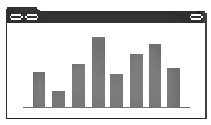 Generic Layout of the AppletChart Template. This image shows an applet with a bar at the beginning with placeholders for buttons. After the bar, there is a bar graph.