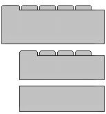 This image displays three applets. At the beginning of the image, the first applet has tabs at the beginning . An indented grandchild applet with tabs follows the first applet. A third indented grandchild applet (with no tabs) follows the second applet.