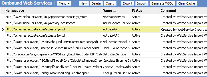 Outbound Web Services List Applet and the Operations PickList. This image is described in surrounding text.