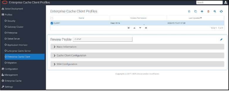 Coherence Cache Client Profile