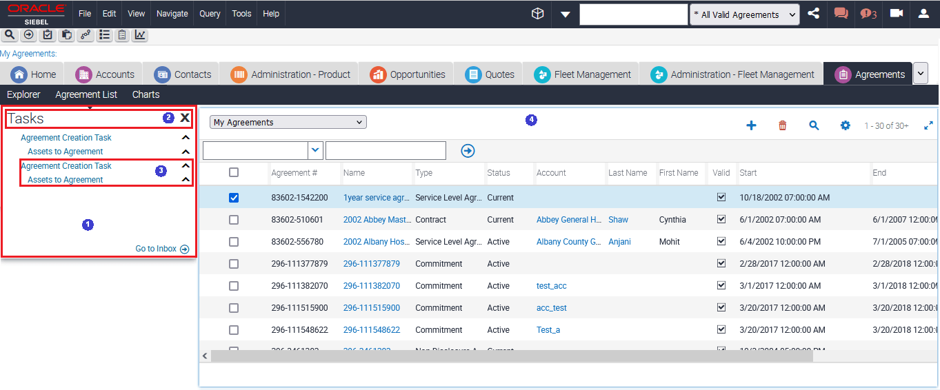 Example of a Context Pane and Standard View: This image is described in the surrounding text.
