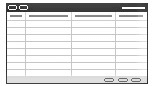 Generic Layout of the PopupList Template. In this image, there is a bar with placeholders for buttons at the beginning of the list applet. After the bar, the applet has four columns. At the end of the applet, there is a bar with placeholders for buttons.