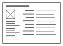 Generic Layout of the DotComAppletFormItemDetail Template. This image of a generic template, has three columns. The first column has a placeholder for an image followed by label and field pairs. The second and third columns have placeholders for label and field pairs.
