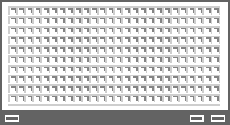 Generic Layout of the AppletPopupFormGridLayout Template. In this image, there is a grid with a bar at the end of the image with placeholders for buttons.