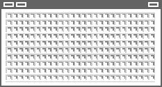 Generic Layout of the Applet Form Grid Layout Template. In this image of a grid template, there is a bar at the beginning of the image with placeholders for buttons. After the bar, there is a grid.