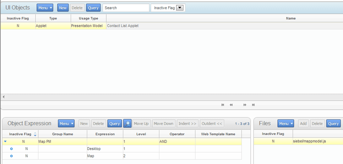 Manifest Administration screen