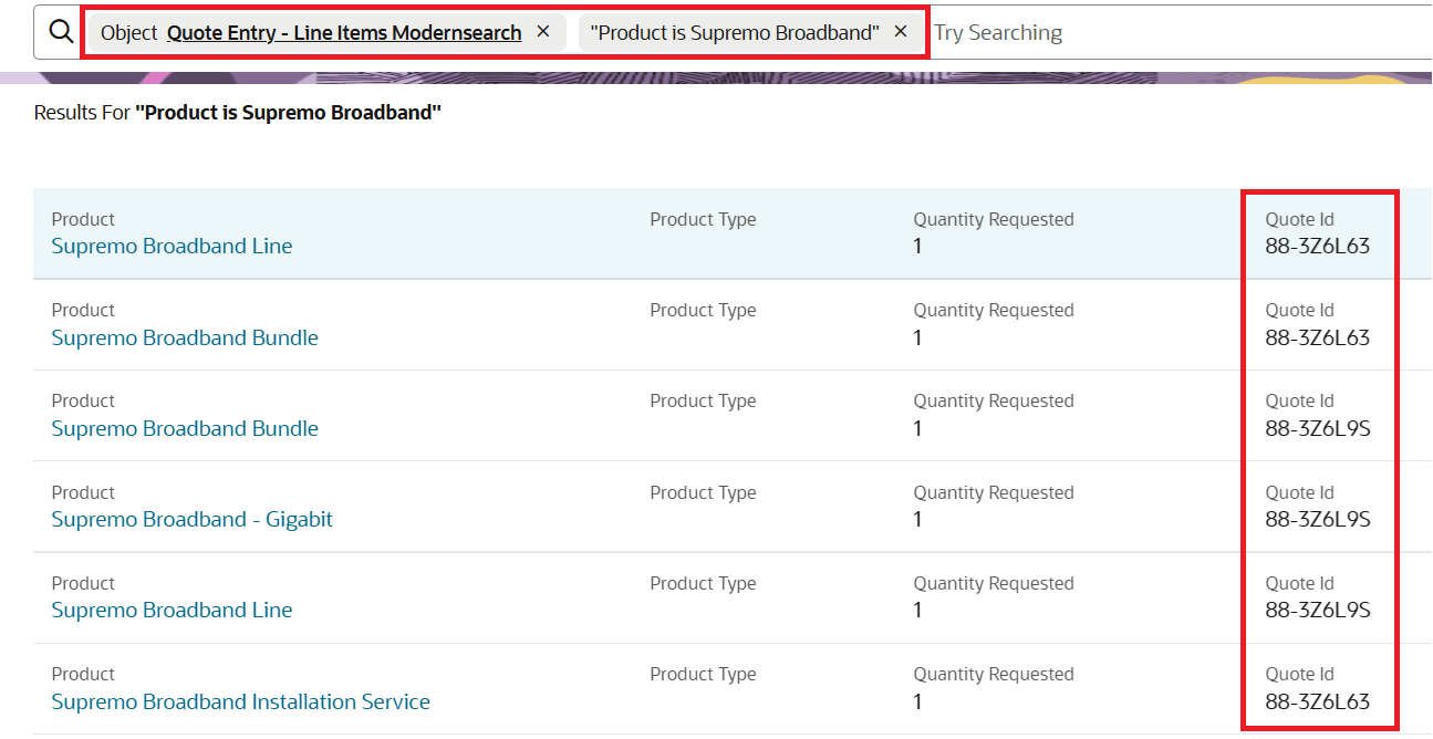 Quote Entry - Line Items Modernsearch