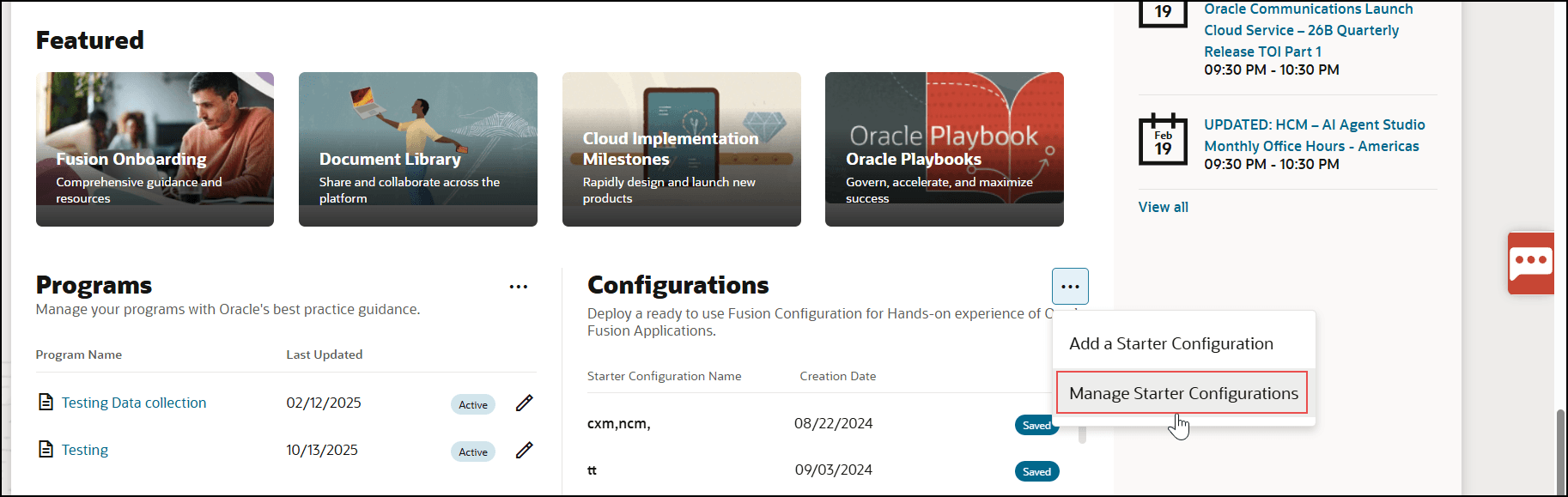 manage starter configuration