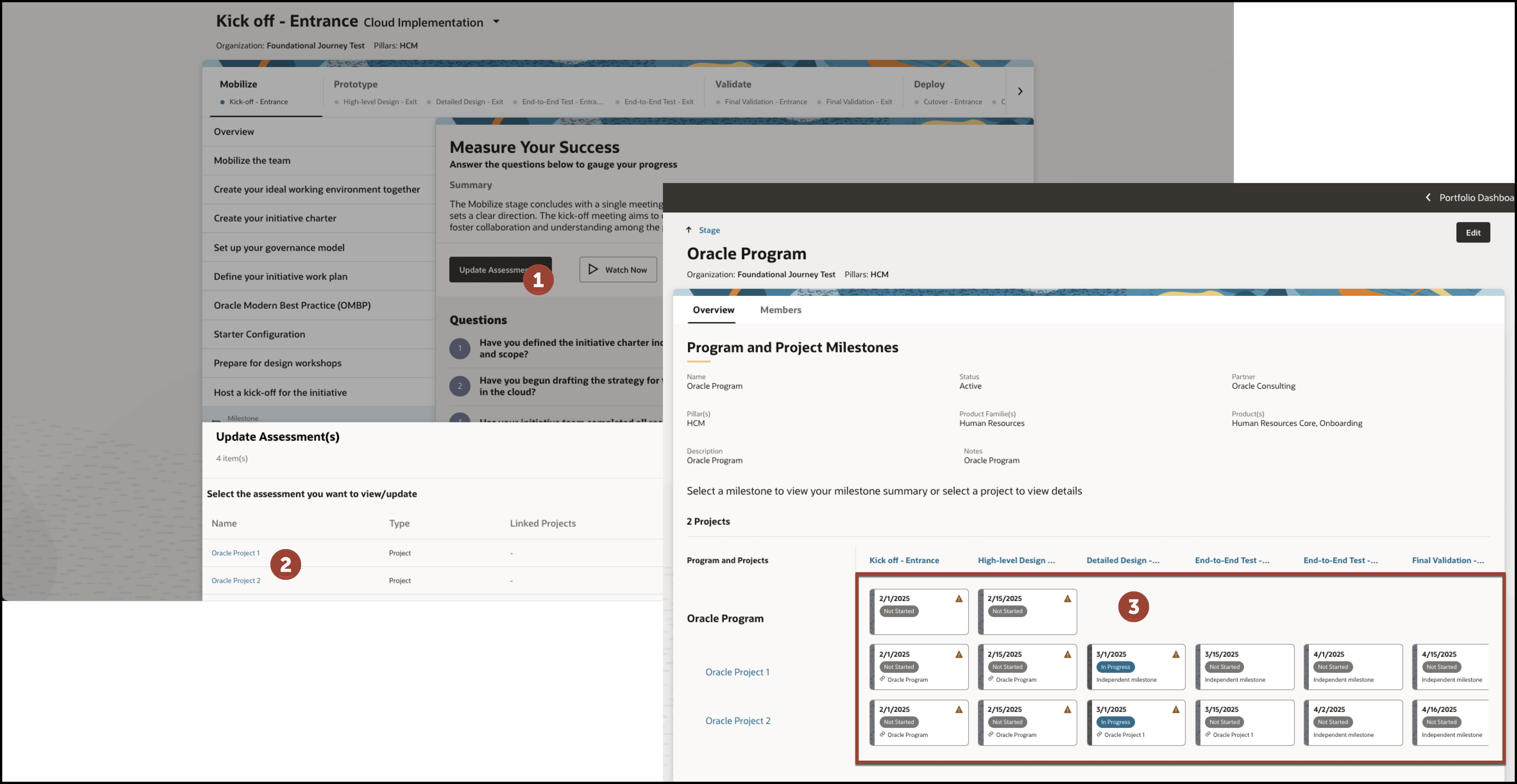 Assessments and Milestones