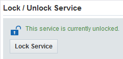 lock service shows whether a service is locked or unlocked