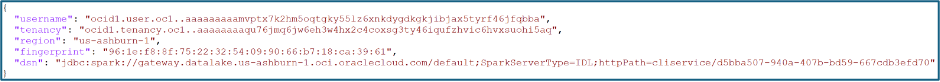config.json file open with the fingerprint key pair included