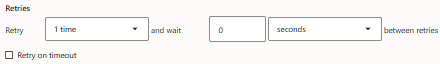 Task retry options when the number of retries is 1 or greater