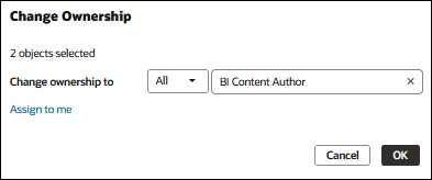 Change Ownership dialog