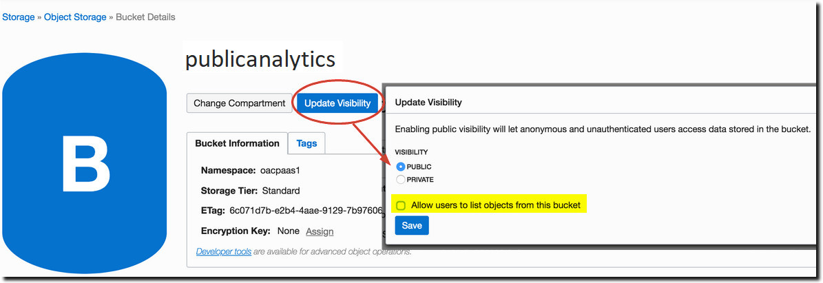 Set visibility to public