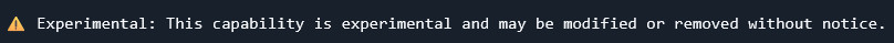 MCP Server Experimental Warning
