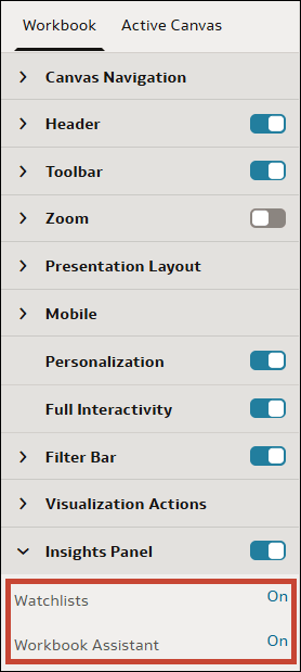 Description of present_insights_panel_options.png follows