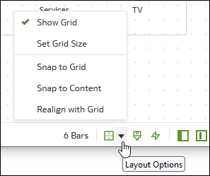 Use to select layout options.