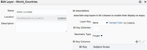Map layer to BI column
