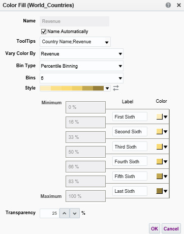 Specify color fill details