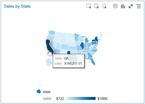 Sales by State Map Visualization