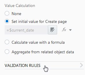 Properties box in the Fields tab
